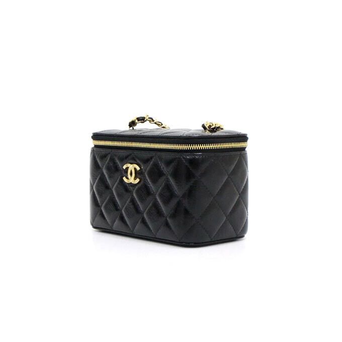Chanel Vanity Case – Calfskin Leather – Black – Gold Hardware
