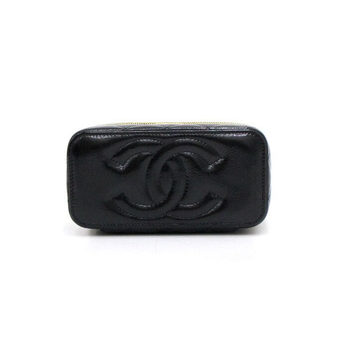 Chanel Vanity Case – Calfskin Leather – Black – Gold Hardware
