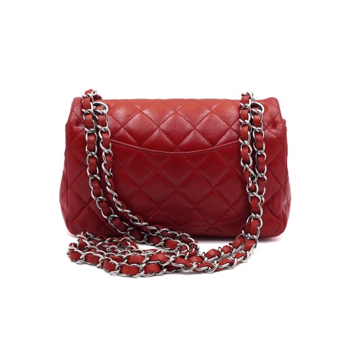 Chanel Classic Flap – Lambskin Leather – Red – Silver Hardware