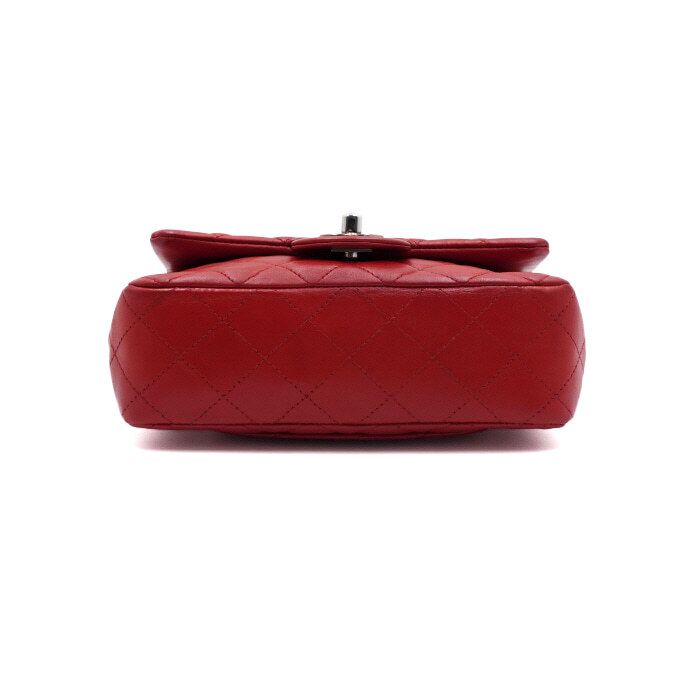 Chanel Classic Flap – Lambskin Leather – Red – Silver Hardware