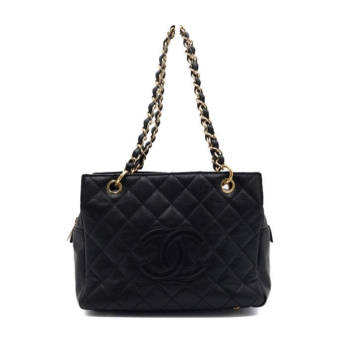 Chanel Petit Shoppping Tote – Caviar Leather – Black – Gold Hardware