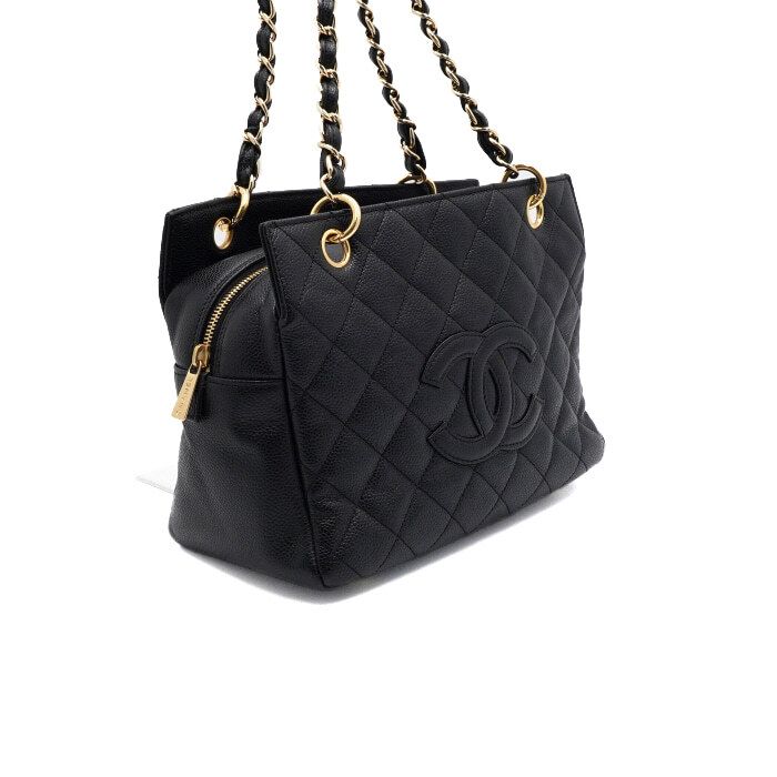 Chanel Petit Shoppping Tote – Caviar Leather – Black – Gold Hardware