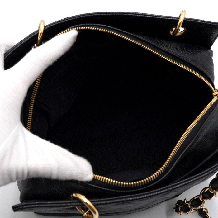 Chanel Petit Shoppping Tote – Caviar Leather – Black – Gold Hardware