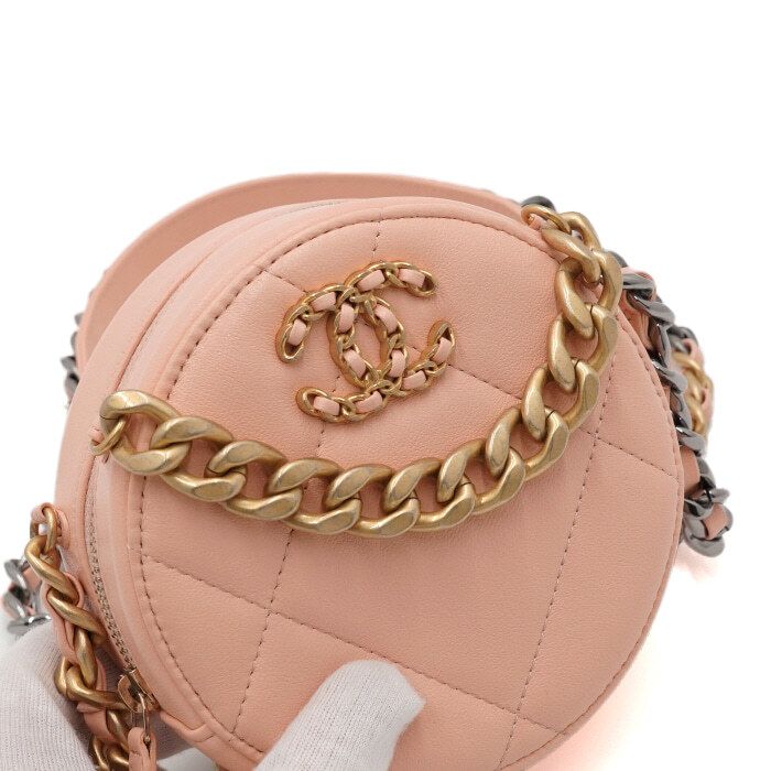 Chanel Tambourine Round Bag – Leather – Pink – Gold Hardware