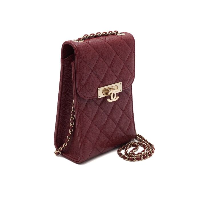 Chanel Crossbody Bag – Caviar Leather – Red – Gold Hardware