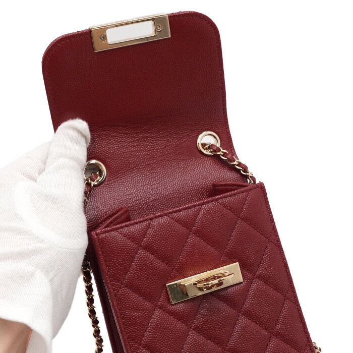 Chanel Crossbody Bag – Caviar Leather – Red – Gold Hardware