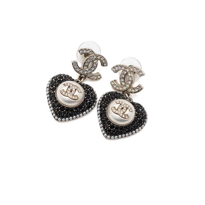 Chanel Drop Earrings – Crystal – White
