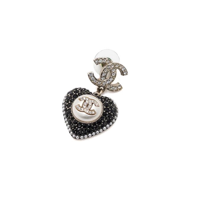 Chanel Drop Earrings – Crystal – White