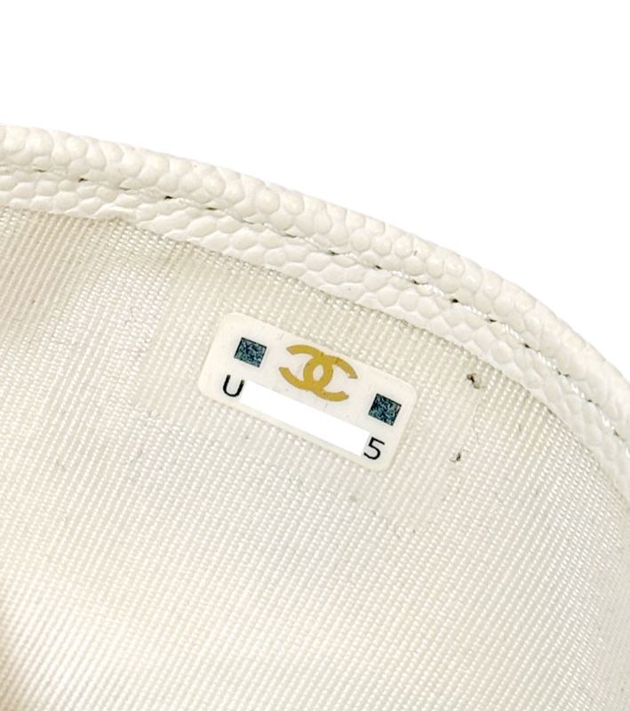 Chanel Card Holder – Caviar Leather – White