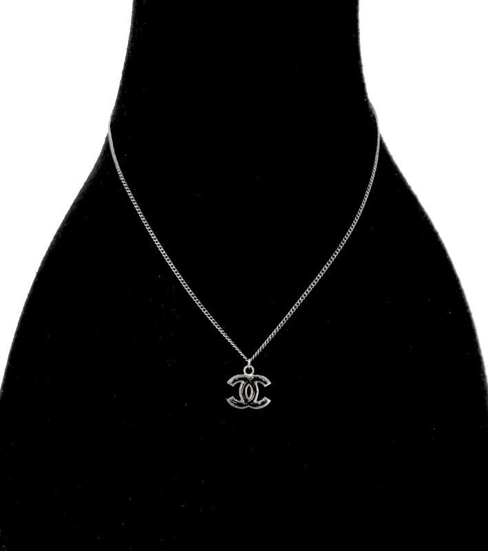 Black CC Silver Necklace 53995