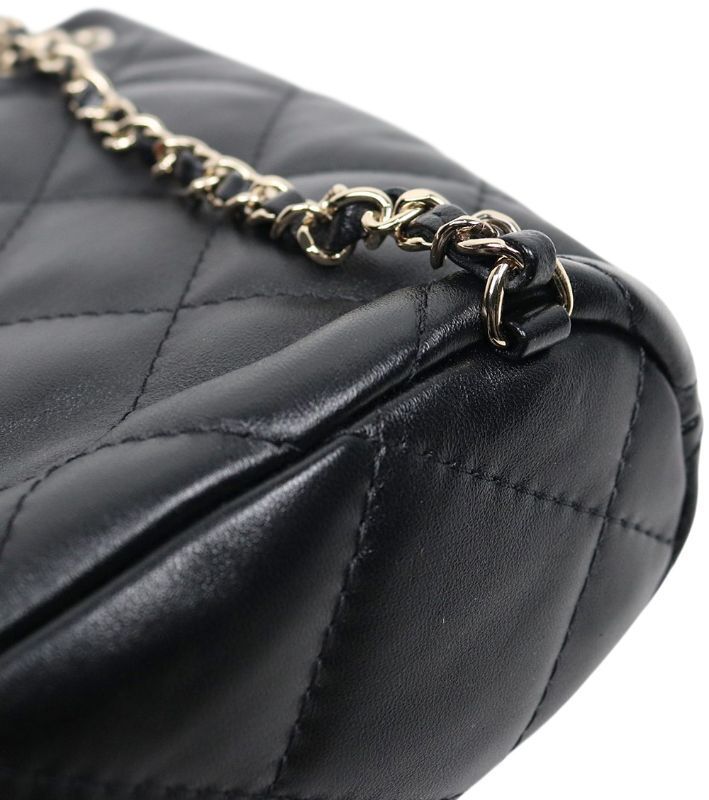 Black Lambskin Drawstring Mini Backpack 53728