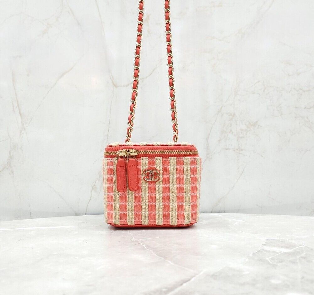 Raffia Vanity Small Chain Bag