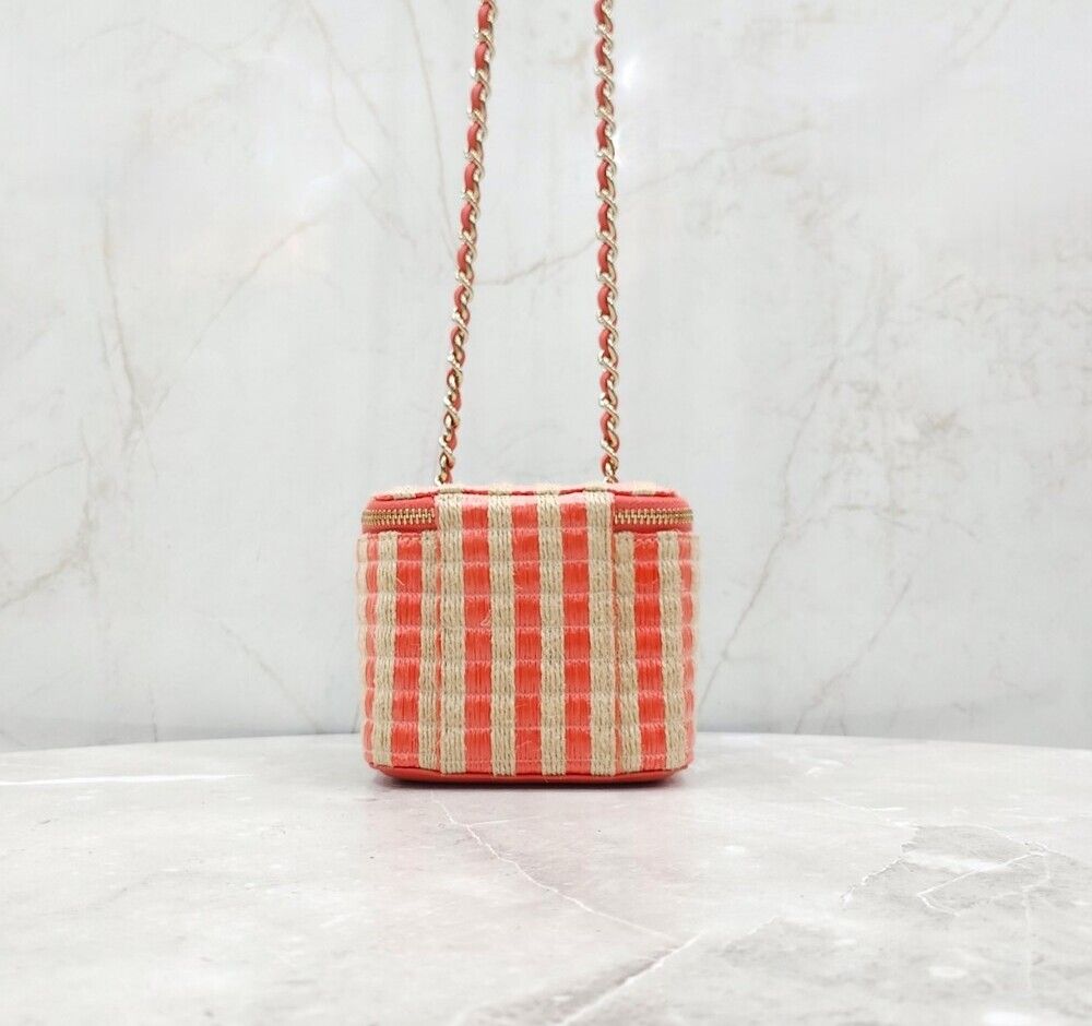 Raffia Vanity Small Chain Bag