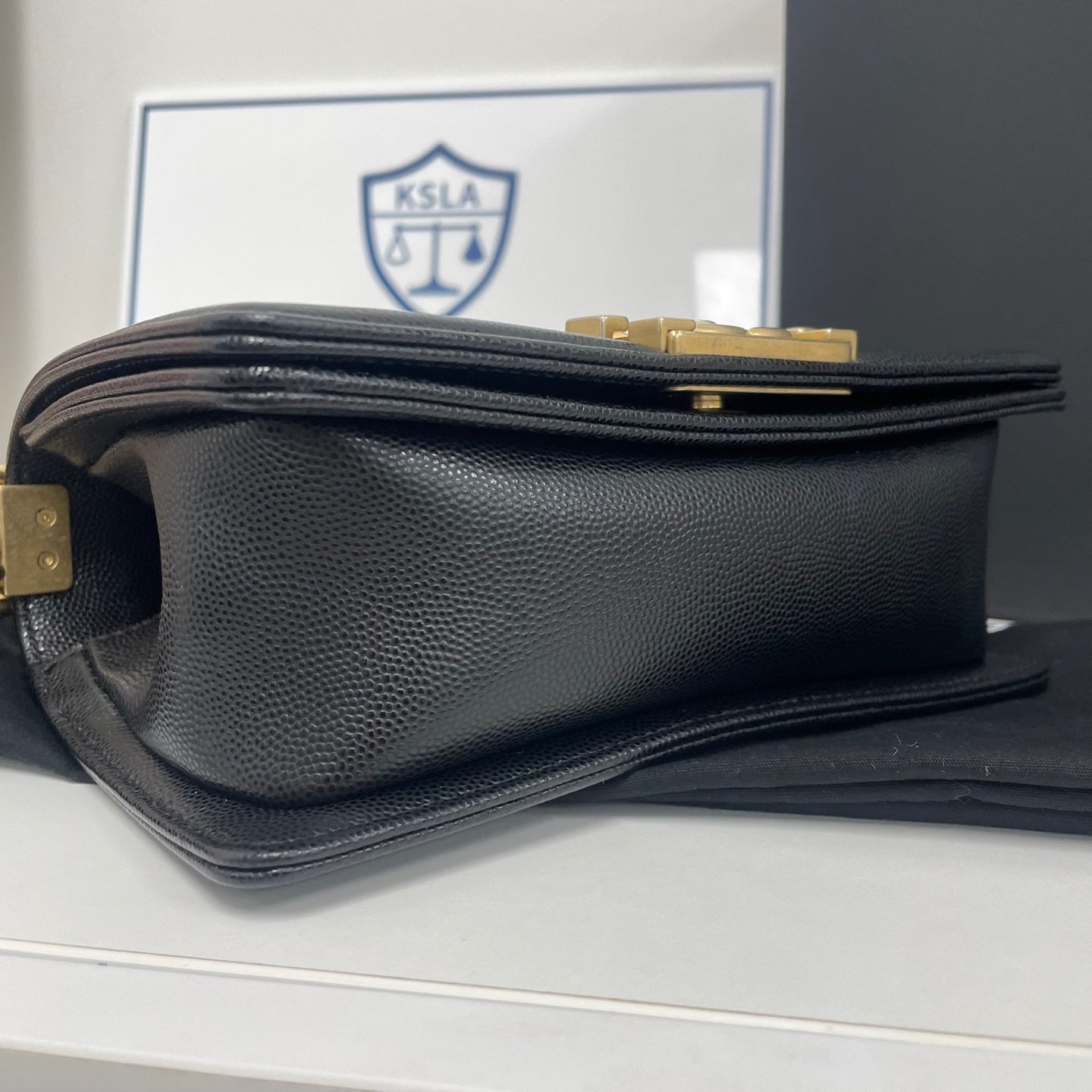 Chanel Boy Bag – Caviar Leather – Black – Gold Hardware