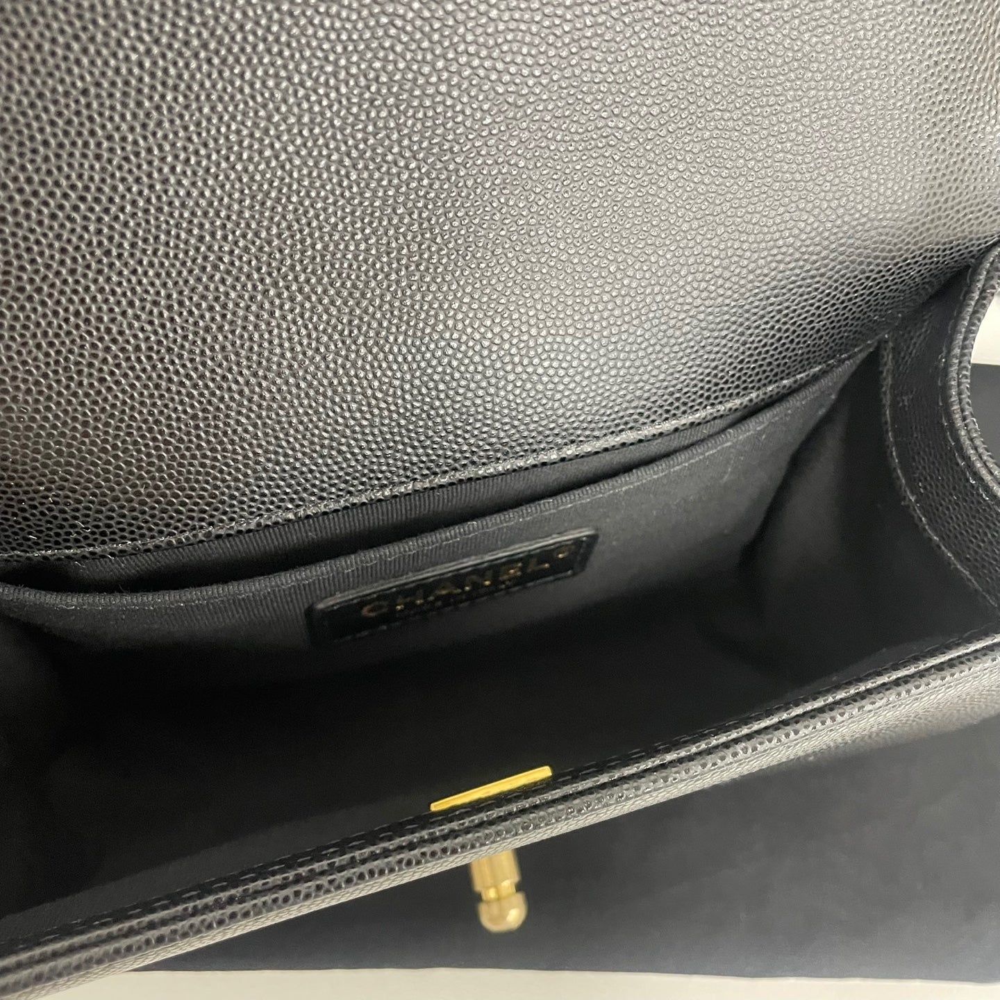 Chanel Boy Bag – Caviar Leather – Black – Gold Hardware